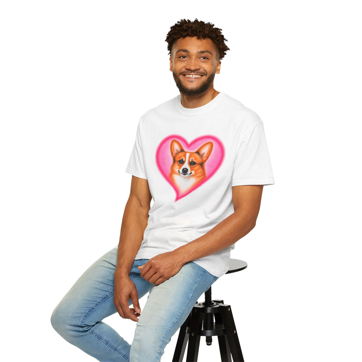 corgi airbrush printed tee