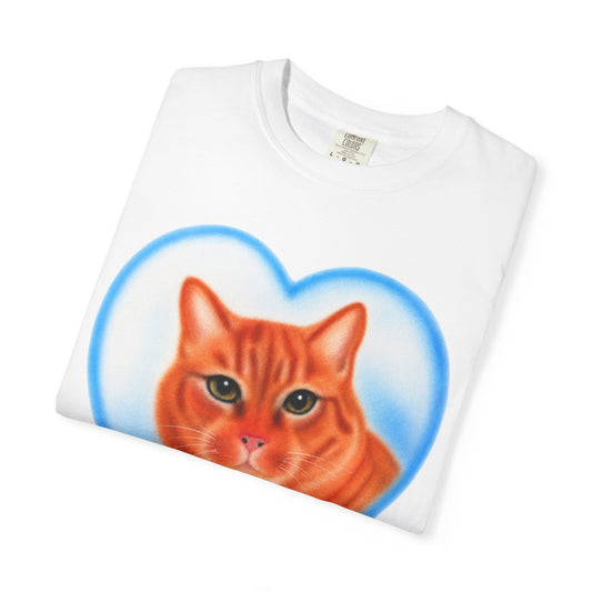 tabby cat airbrush printed tee